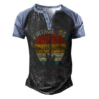 64 Years Old Gift Vintage 1958 Guitar Lover 64Th Birthday Men's Henley Shirt Raglan Sleeve 3D Print T-shirt - Thegiftio UK
