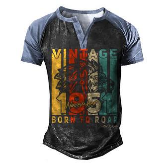 71St Birthday Gifts November 71 Years Old Vintage 1951 Mens Men's Henley Shirt Raglan Sleeve 3D Print T-shirt - Thegiftio UK