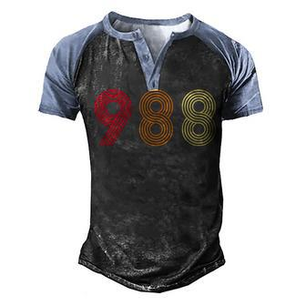 988 Suicide Prevention Hotline Health Mental Awareness Men's Henley Shirt Raglan Sleeve 3D Print T-shirt - Thegiftio UK