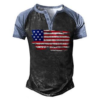America Patriotic Flag Happy 4Th Of July Usa Independence Men's Henley Shirt Raglan Sleeve 3D Print T-shirt - Thegiftio UK
