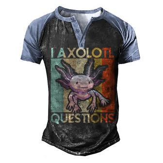 Anime Axolotl Waifu Who Love Anime Ramen And Sketching Japan Men's Henley Shirt Raglan Sleeve 3D Print T-shirt - Thegiftio UK