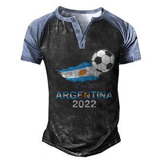 Argentina Flag Jersey Supporter Argentinian Soccer Team Men's Henley Shirt Raglan Sleeve 3D Print T-shirt - Thegiftio UK