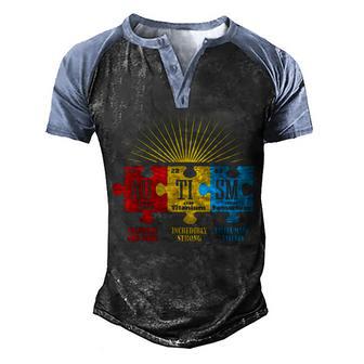 Autism Awareness Puzzle Chemical Element V2 Men's Henley Shirt Raglan Sleeve 3D Print T-shirt - Thegiftio UK