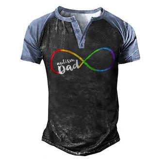 Autism Dad Infinity Symbol Men's Henley Shirt Raglan Sleeve 3D Print T-shirt - Thegiftio UK