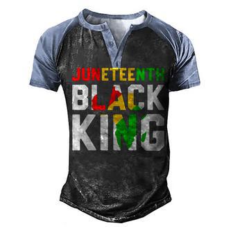 Awesome Junenth Black King Melanin Fathers Day Men Boys Men's Henley Shirt Raglan Sleeve 3D Print T-shirt - Thegiftio UK