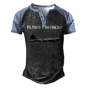 B-17 Flying Fortress Ww2 Bomber Airplane Pilot Men's Henley Shirt Raglan Sleeve 3D Print T-shirt - Seseable