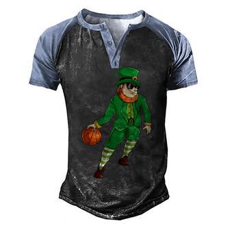 Basketball St Patricks Day Leprechaun Irish Boys Kids Men Men's Henley Shirt Raglan Sleeve 3D Print T-shirt - Thegiftio UK