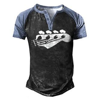 Bass Guitar Player Bassist Gift Men's Henley Shirt Raglan Sleeve 3D Print T-shirt - Thegiftio UK