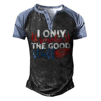 Bbq Grilling Gift Barbecuing Barbecue Smoker Grill 4Th July Men's Henley Shirt Raglan Sleeve 3D Print T-shirt - Seseable