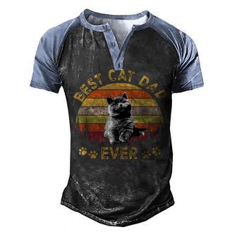 Best Cat Dad Ever Funny Cat Daddy Father Day 2022 Men's Henley Shirt Raglan Sleeve 3D Print T-shirt - Thegiftio UK