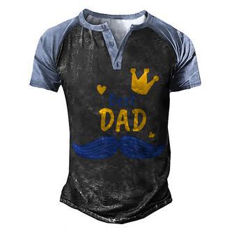 Best Dad Happy Fathers Day Ideas For Dad Mustache Men's Henley Shirt Raglan Sleeve 3D Print T-shirt - Thegiftio UK