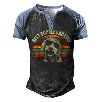 Best Doodle Dad Ever Goldendoodle Dad Vintage V3 Men's Henley Shirt Raglan Sleeve 3D Print T-shirt - Thegiftio UK