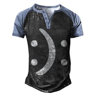Bipolar Awareness Happy Sad Face Mental Health Men's Henley Shirt Raglan Sleeve 3D Print T-shirt - Thegiftio UK