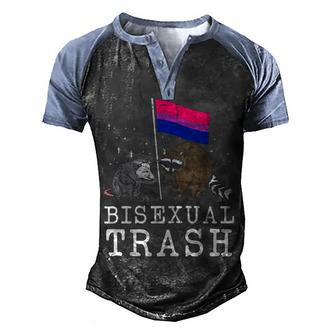 Bisexual Trash Raccoon Opossum Flag Bi Pride Flag Lgbtq Men's Henley Shirt Raglan Sleeve 3D Print T-shirt - Thegiftio UK