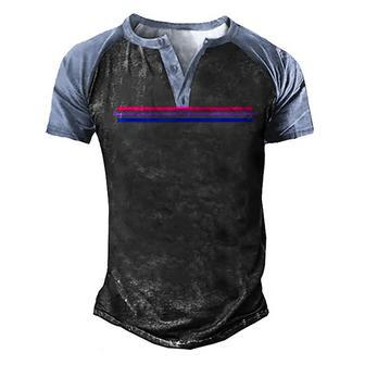 Bisexuality Flag Lgbt Bi Pride Men's Henley Shirt Raglan Sleeve 3D Print T-shirt - Thegiftio UK