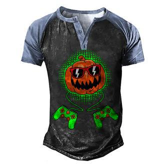 Boys Halloween Jack O Lantern Gamer Kids Men Halloween Men's Henley Shirt Raglan Sleeve 3D Print T-shirt - Thegiftio UK