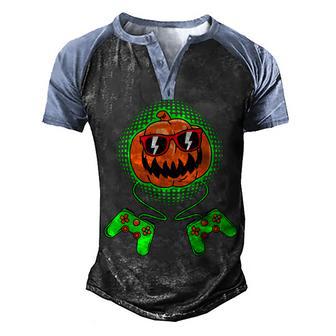 Boys Halloween Jack O Lantern Gamer Kids Men Halloween V2 Men's Henley Shirt Raglan Sleeve 3D Print T-shirt - Thegiftio UK