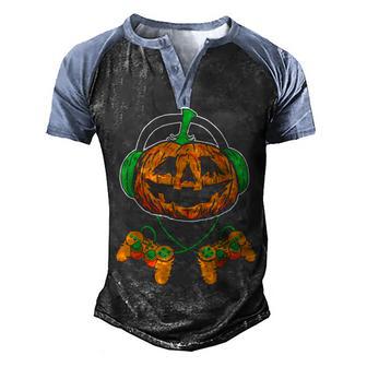 Boys Halloween Jackolantern Gamer Kids Men Halloween Men's Henley Shirt Raglan Sleeve 3D Print T-shirt - Thegiftio UK