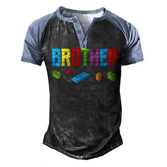 Brother Master Builder Building Bricks Blocks Family Set Men Men's Henley Shirt Raglan Sleeve 3D Print T-shirt - Thegiftio UK