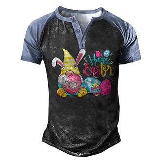 Bunny Gnome Rabbit Eggs Hunting Happy Easter Day Funny Men's Henley Shirt Raglan Sleeve 3D Print T-shirt - Thegiftio UK