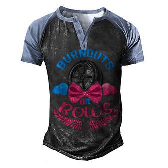 Burnouts Or Bows Gender Reveal Baby Party Announcement Men's Henley Shirt Raglan Sleeve 3D Print T-shirt - Thegiftio UK