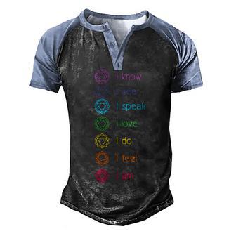 Chakra Alignment Yoga Meditation Spiritual Men's Henley Shirt Raglan Sleeve 3D Print T-shirt - Thegiftio UK
