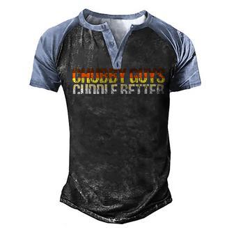 Chubby Guys Cuddle Better Gay Subculture Bear Flag Men's Henley Shirt Raglan Sleeve 3D Print T-shirt - Thegiftio UK