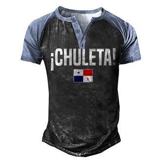 Chuleta Panamanian Slang Panama Flag Men's Henley Shirt Raglan Sleeve 3D Print T-shirt - Thegiftio UK