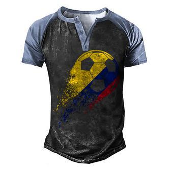 Colombia Soccer Colombian Flag Pride Soccer Player Men's Henley Shirt Raglan Sleeve 3D Print T-shirt - Thegiftio UK