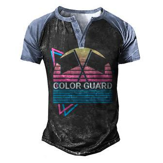 Color Guard Retro Men's Henley Shirt Raglan Sleeve 3D Print T-shirt - Thegiftio UK