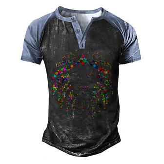 Colorful Polka Dot Lion International Dot Day Men's Henley Shirt Raglan Sleeve 3D Print T-shirt - Thegiftio UK