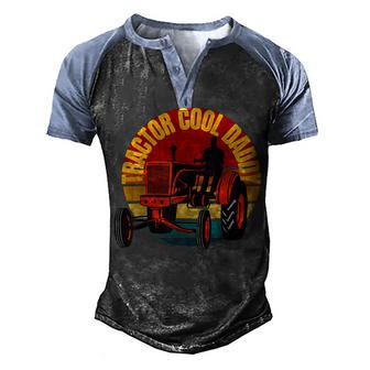 Cool Tractor Daddy Funny Farmer Father Day Men's Henley Shirt Raglan Sleeve 3D Print T-shirt - Thegiftio UK