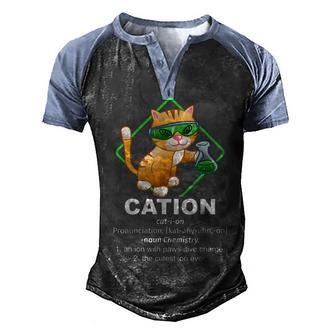 Cute Cat Chemistry Chemist Experiment Laboratory Cation Men's Henley Shirt Raglan Sleeve 3D Print T-shirt - Thegiftio UK