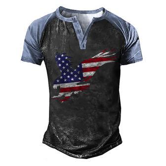 Cute Eagle With American Flag 4Th Of July Men's Henley Shirt Raglan Sleeve 3D Print T-shirt - Thegiftio UK