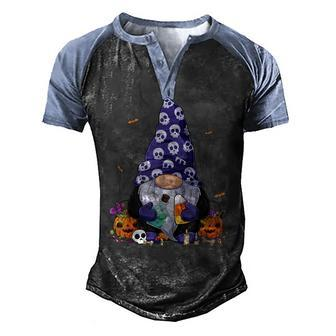 Cute Gnomes Happy Halloween Fall Candy Corn Pumpkin Men Kid Men's Henley Shirt Raglan Sleeve 3D Print T-shirt - Thegiftio UK