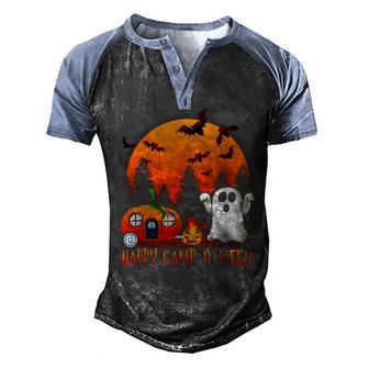 Cute Happy Camp-O-Ween Camping Funny Halloween Costumes Men's Henley Shirt Raglan Sleeve 3D Print T-shirt - Thegiftio UK