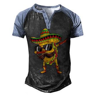 Dabbing Taco Cinco De Mayo Boys Men Toddler Mexican Food Dab Men's Henley Shirt Raglan Sleeve 3D Print T-shirt - Thegiftio UK