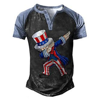Dabbing Uncle Sam T 4Th Of July Kids Boys Men Gifts Men's Henley Shirt Raglan Sleeve 3D Print T-shirt - Thegiftio UK