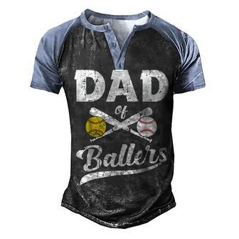 Dad Of Ballers T Funny Baseball Softball Men's Henley Shirt Raglan Sleeve 3D Print T-shirt - Thegiftio UK