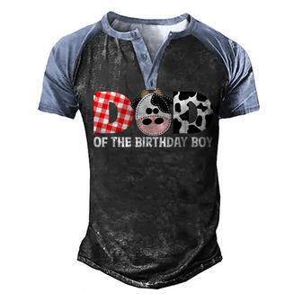 Dad Of The Birthday For Boy Cow Farm 1St Birthday Cow Daddy Men's Henley Shirt Raglan Sleeve 3D Print T-shirt - Thegiftio UK