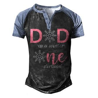 Dad Of The Birthday Girl Winter Onederland 1St Birthday Men's Henley Shirt Raglan Sleeve 3D Print T-shirt - Seseable