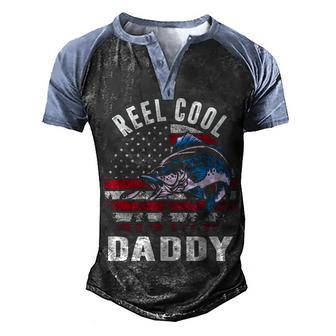 Daddy Day Us Flag Vintage Reel Cool Father Fishing Men's Henley Shirt Raglan Sleeve 3D Print T-shirt - Thegiftio UK