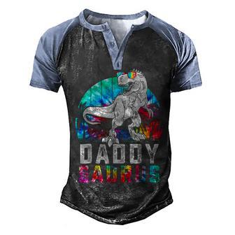 Daddysaurus Fathers Day Gift T Rex Daddy Saurus Dad Men's Henley Shirt Raglan Sleeve 3D Print T-shirt - Thegiftio UK