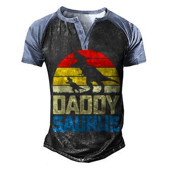 Daddysaurus Fathers Day Gift T Rex Daddy Saurus Men Dad Men's Henley Shirt Raglan Sleeve 3D Print T-shirt - Thegiftio UK