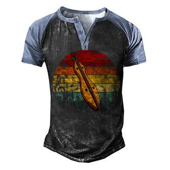 Dulcimer Lovers Guitar Vintage Retro Dulcimer Funny Men's Henley Shirt Raglan Sleeve 3D Print T-shirt - Thegiftio UK