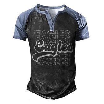 Eagle MascotEagles TeamEagles FootballEagles School Men's Henley Shirt Raglan Sleeve 3D Print T-shirt - Thegiftio UK
