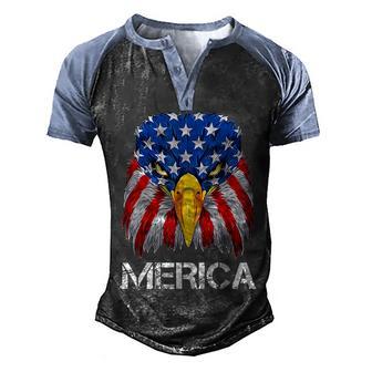 Eagle Mullet 4Th Of July Usa American Flag Merica V2 Men's Henley Shirt Raglan Sleeve 3D Print T-shirt - Thegiftio UK