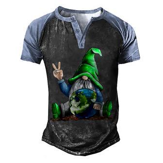 Earth Day Gnome Planet Environmentalist Gift Men's Henley Shirt Raglan Sleeve 3D Print T-shirt - Thegiftio UK