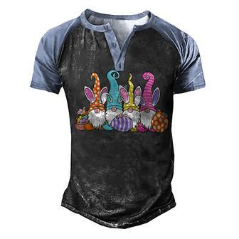 Easter Bunny Spring Gnome Easter Egg Hunting And Basket Gift Men's Henley Shirt Raglan Sleeve 3D Print T-shirt - Thegiftio UK