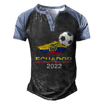 Ecuador Flag Jersey Supporter Ecuadorean Soccer Team Men's Henley Shirt Raglan Sleeve 3D Print T-shirt - Thegiftio UK